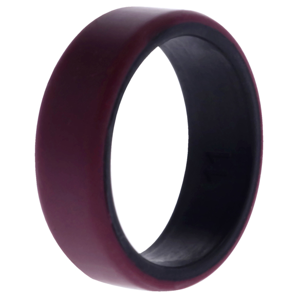 Silicone Wedding 2Layer Beveled 8mm Ring - Bordeaux by ROQ for Men - 11 mm Ring - Picture 2 of 2